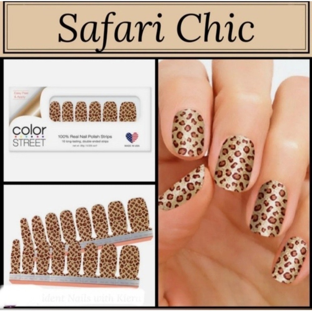 Color Street Nail Polish Strips SAFARI CHIC Holographic Glitter Retired
